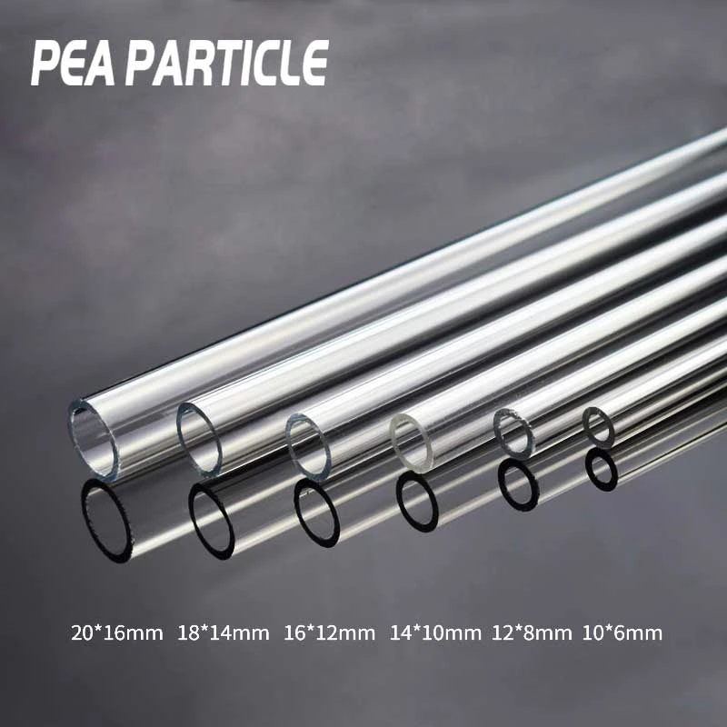 Pea Particle pc water cooling Transparent Hard Tubes 50cm OD 10mm 12mm 14mm 16mm 18mm 20mm acrylic water pipe