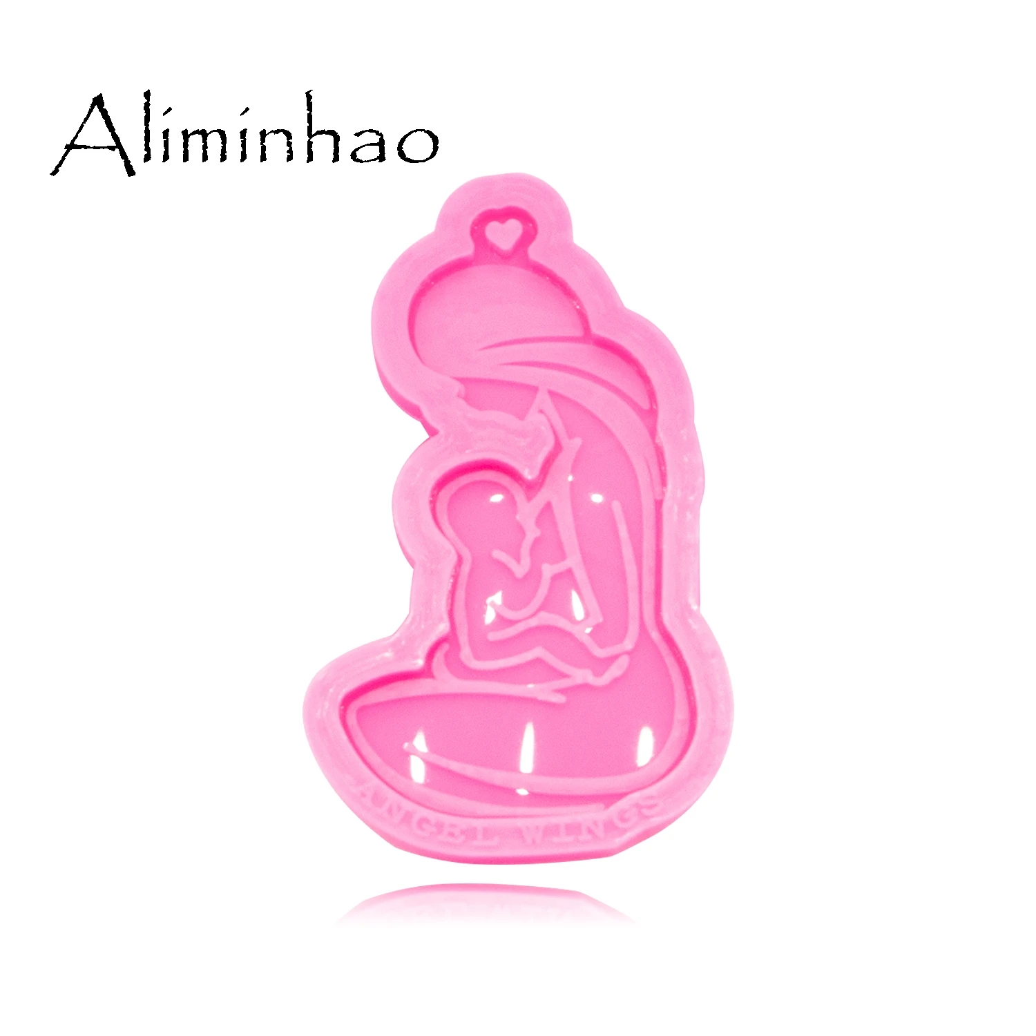 DY0387 Shiny Breastfeeding Mother Baby Mold Silicone PREGNANT LADY Molds Epoxy Keychains  Jewelry Key Ring Pendant DIY Resin