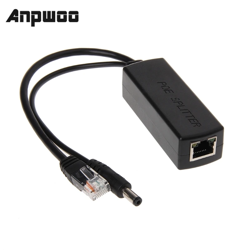 ANPWOO 10/100M IEEE802.3at/af Power Over Ethernet PoE Splitter Adapter For IP Camera 80x27x22mm/3.15x1.06x0.87in