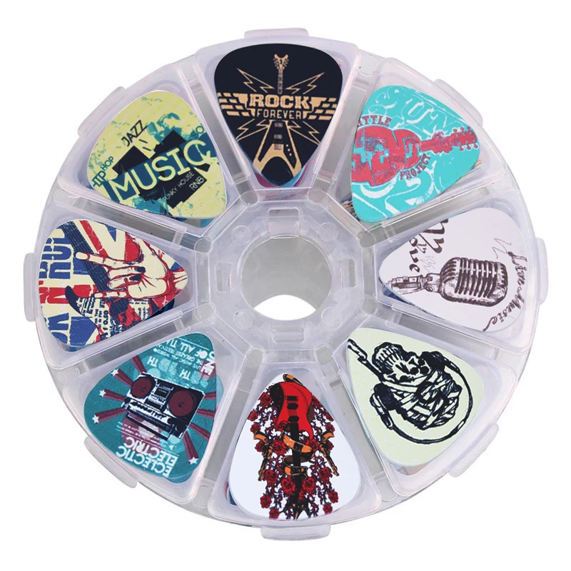 SOACH 50pcs guitar picks pick 1 box case colorful fashion Guitar Accessories cartoon Guitar paddle Mix Plectrums + Clear Makeup