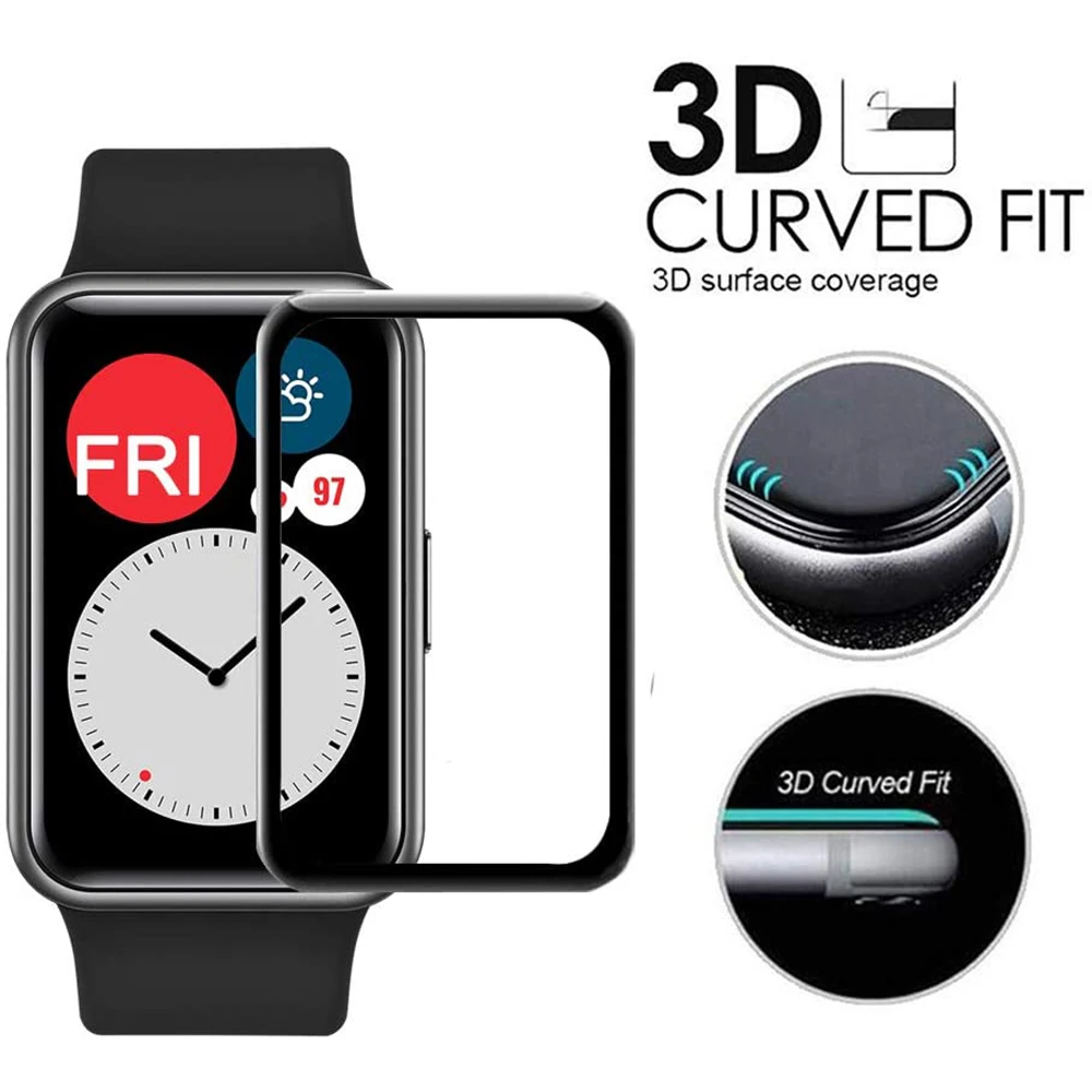 20D Curved Edge Protective film for Huawei Watch Fit / Honor Watch ES Smart Watch soft screen protector accessories (Not Glass）