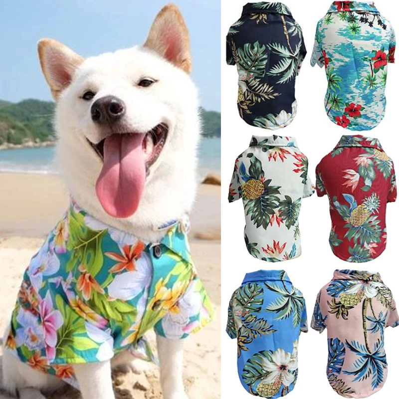 Hawaiian Style Dog Clothes French Bulldog Pet Clothes Summer Pet Clothing for Small Medium Dogs Puppy Chihuahua Ropa Perro Pug