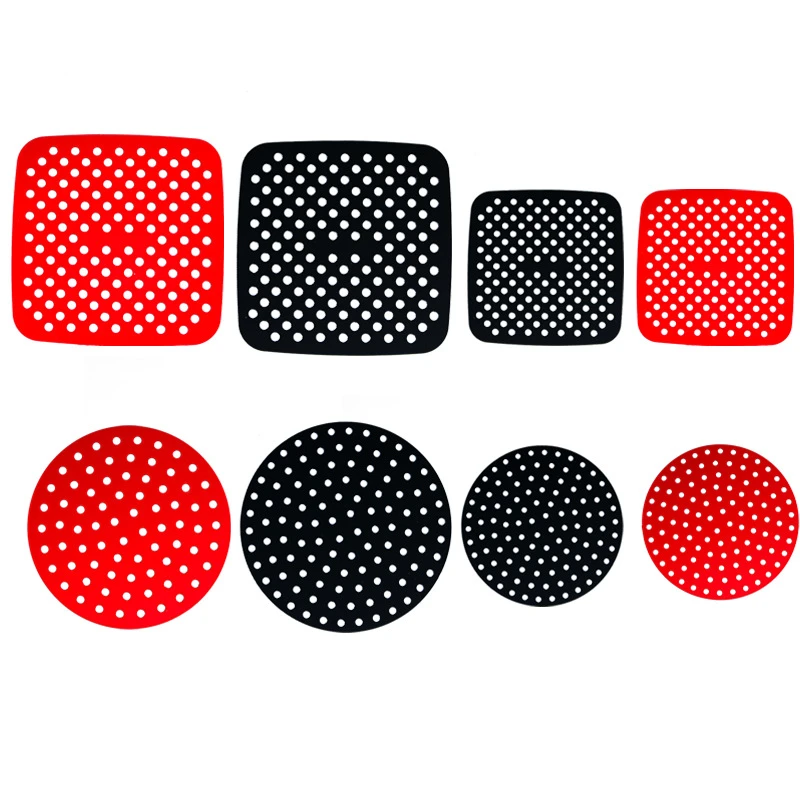 7/8/8.5/9 Inch Air Fryer Pads Steamer Liners Paper Silicone Mold Air Fryer Parts Crisper Plate Airfryer Accessories For Making