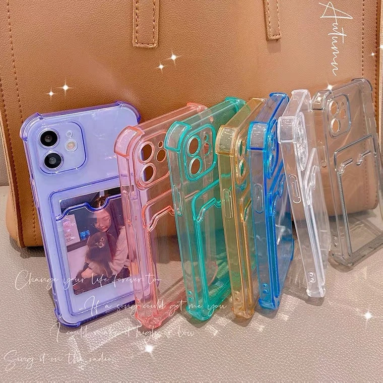 ZBK Transparent TPU Phone Case For iPhone 12 11 Pro Max Mini XS XR X 8 7 Plus SE 2020 Thin Clear Cover With Card Holder 13