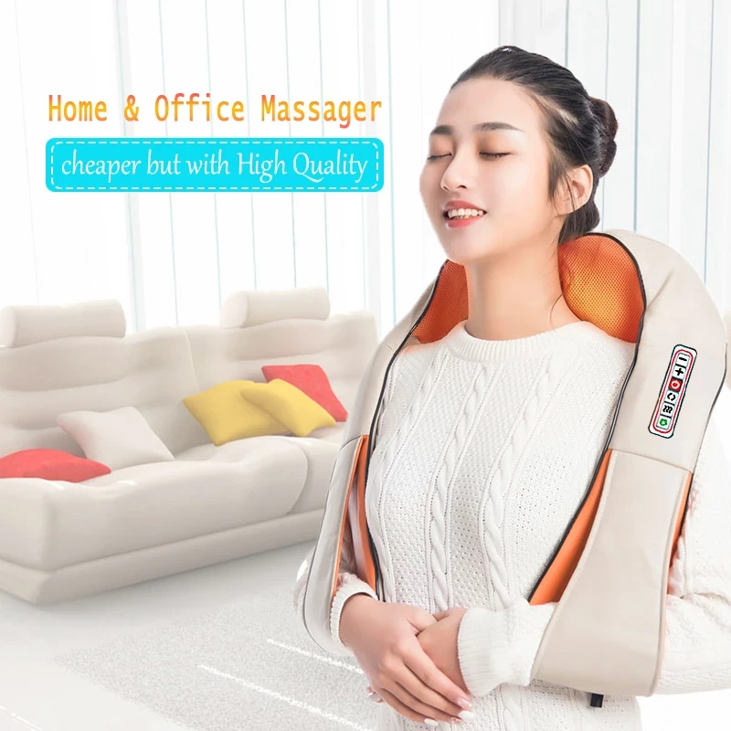 U Shape Electrical Back Shoulder Body Neck Massager Infrared Heated Kneading Car/Home Shiatsu Massager Multifunctional Shawl