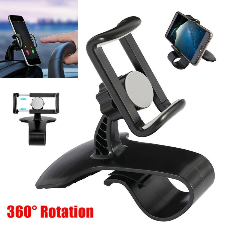 Car Dashboard Phone Holder Universal 360 Rotation Cell Phone GPS Mount Phone Holder Stand Clip Cradle Phone Bracket