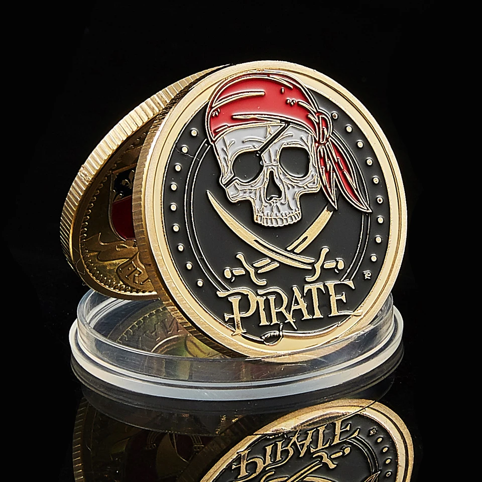 2021 Skull Pirate Ship Gold Treasure Coin Lion of The Sea Running Wild Collectible Vaule Coin