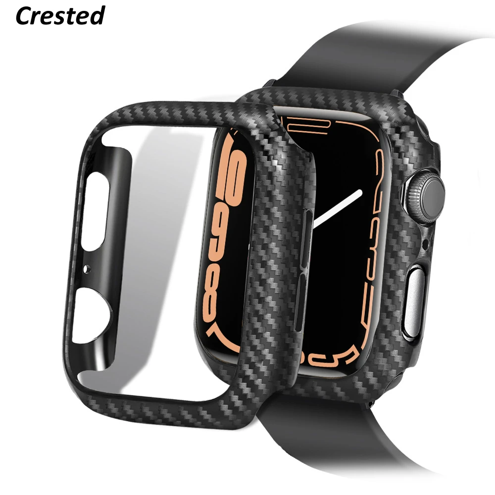Cover For Apple watch case 44mm 40mm iWatch 42mm 38mm Carbon fiber Protector Bumper Apple watch series 3 4 5 6 SE Accessories