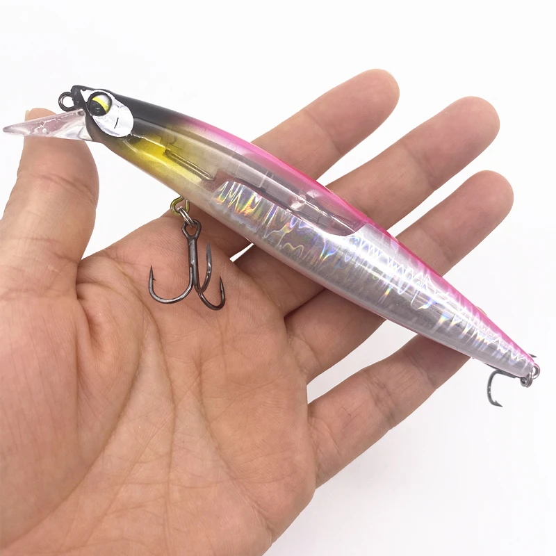 130mm 20g Floating Fishing Lure Flash Blade Wobbler Long Casting Floating Minnow Lure Sea Bass Pike Crankbait