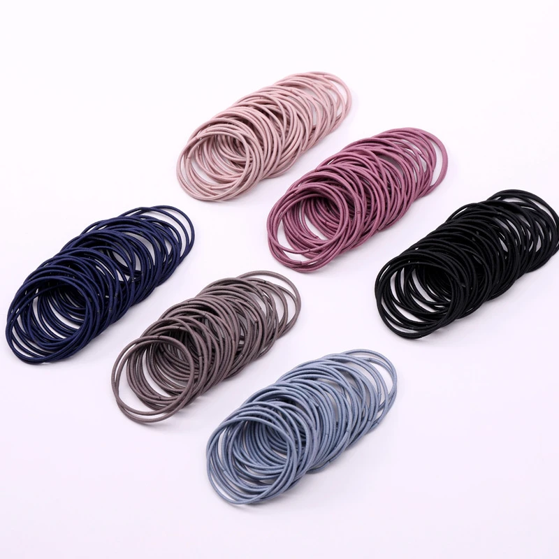 50pcs/100pcs/bag 5CM Hair Accessories Women Rubber Bands Scrunchies Elastic Hair Bands Girls Ponytail Holder Ties Gum for Hair