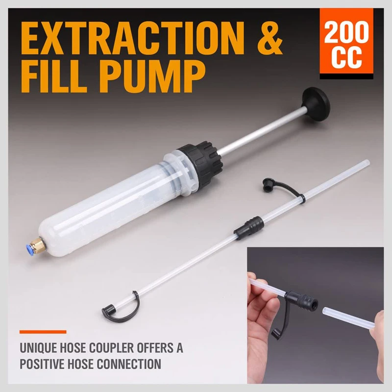 200cc Oil Fluid Extractor & Filling Syringe Bottle Transfer Hand Pump Automotive Fluid Extraction Car Fuel Pump Car Styling