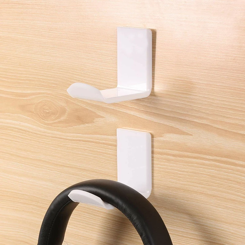 1Pc Headphone Holder Under Desk Stand Hanger Wall Mounted Earphone Headset Storage Rack Easy to Install