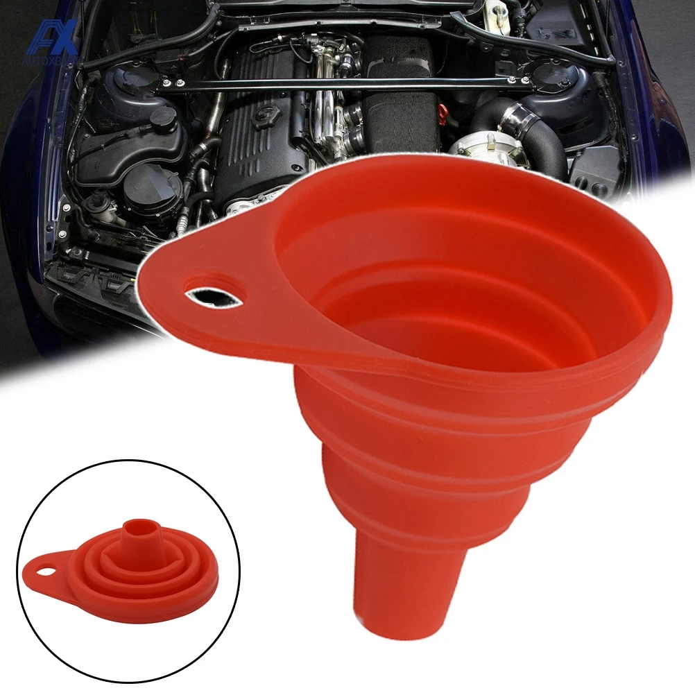 Collapsible Silicone Engine Funnel Gasoline Oil Fuel Petrol Diesel Liquid Supply Moto Car Auto Convenient Carrying