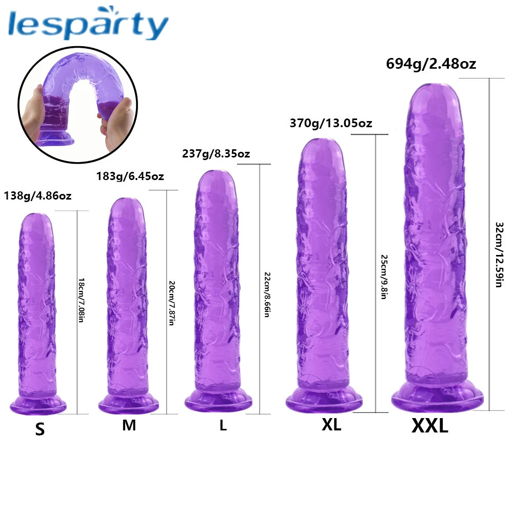 Erotic Soft Jelly Dildo Anal Butt Plug Realistic Penis Strong Suction Cup Dick Toy for Adult G-spot Orgasm Sex Toys for Woman