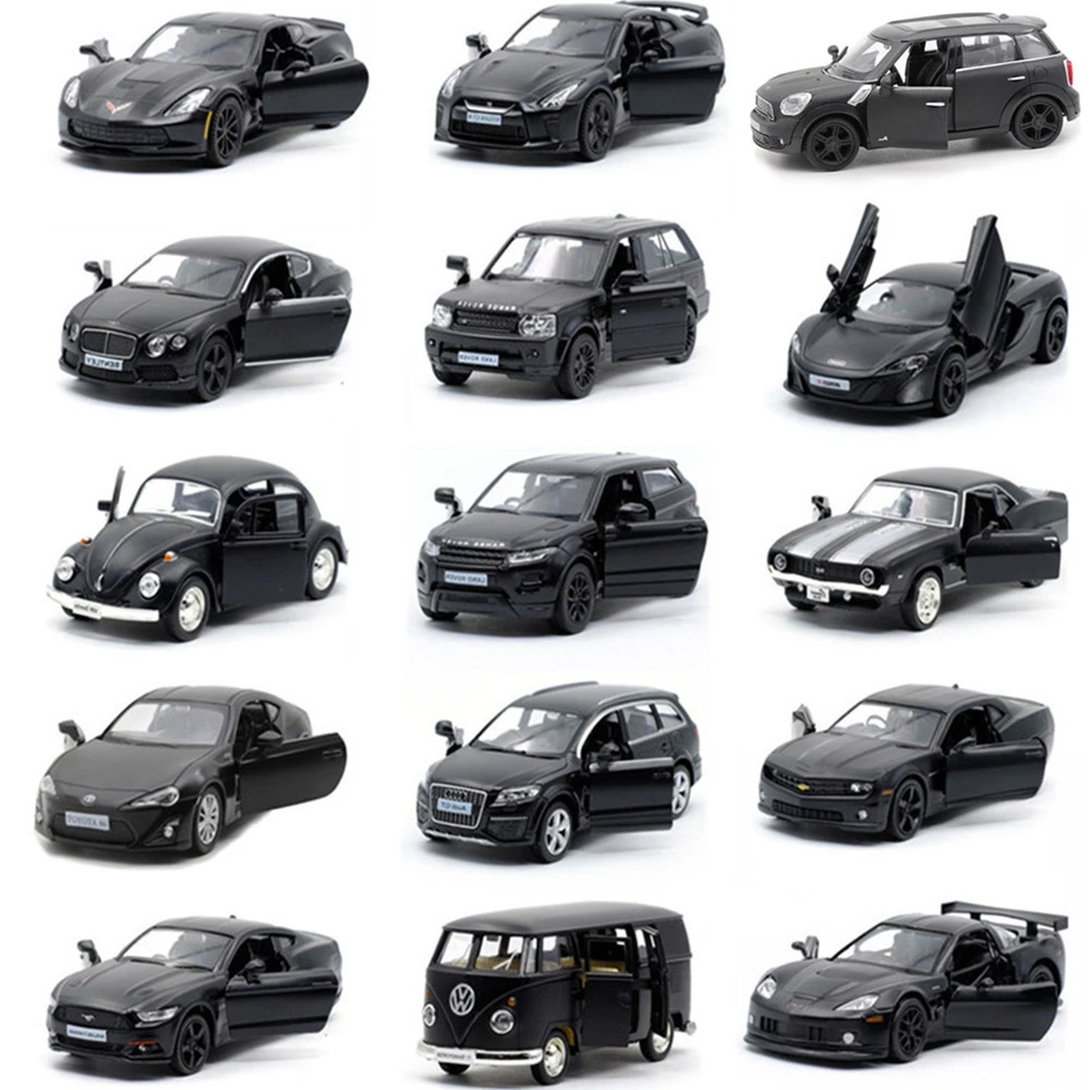 17 style 1:36 alloy matte black cars model,simulation metal die-cast collection pull back toy car model, free shipping