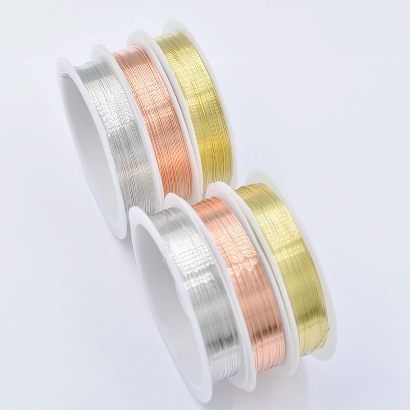 30-2M Gold Color Copper Wire 0.2/0.25/0.3/0.4/0.5/0.6/0.8/1.0mm DIY for Jewelry Making Supplies Bracelet&Necklace&Earrings