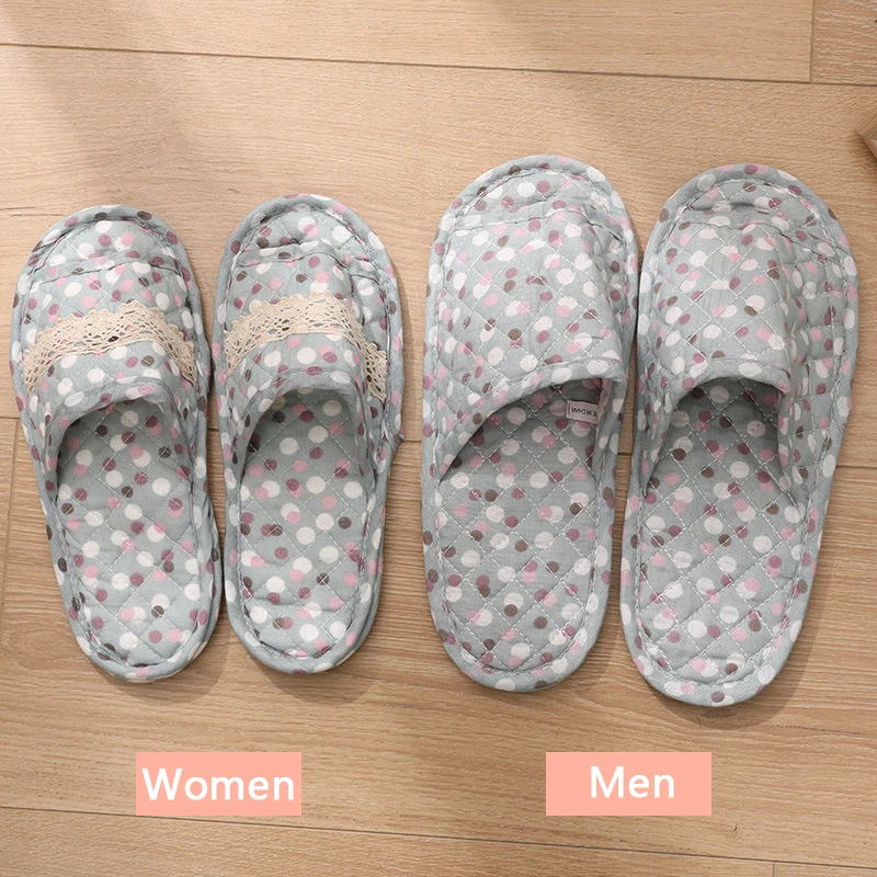 New Arrival Women Indoor Slippers Vintage Couple Floral Home Bedroom Slippers Soft Cotton Toe Sole Slippers Flat Shoes Travel