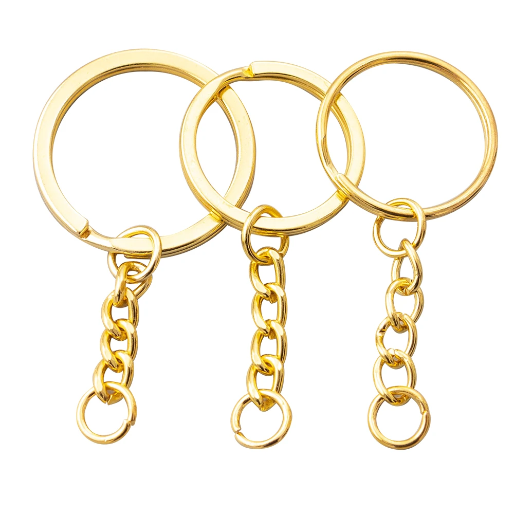 20pcs/lot Gold Keychain Key ring Hang with Single Ring  for jewelry Wholesale