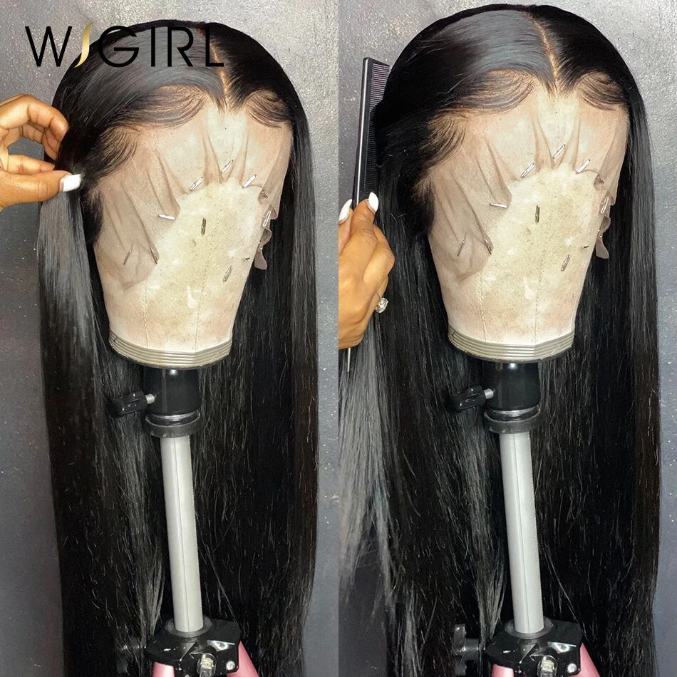 Wigirl 30 inch 13x4 Lace Front Human Hair Wigs Pre Plucked Brazilian Natural Hair Bone Straight Frontal Wig Bob Wigs for Women