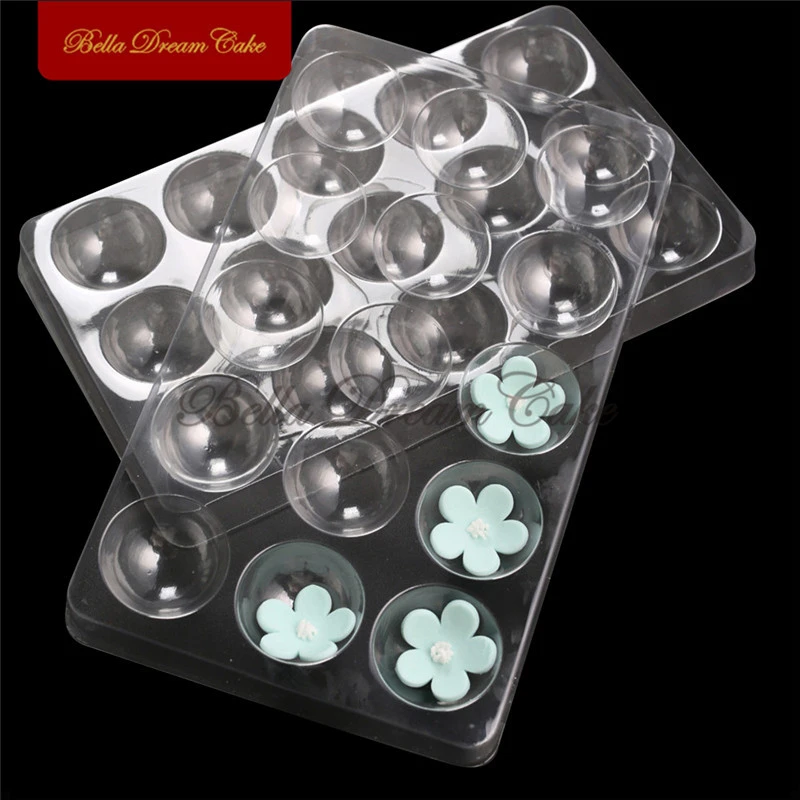 2pcs/set 15 holes Cake Fondant Sugar Flower Drying Rack Petal Shaping Tray Transparent Plastic Mould Cake Decorating Tools