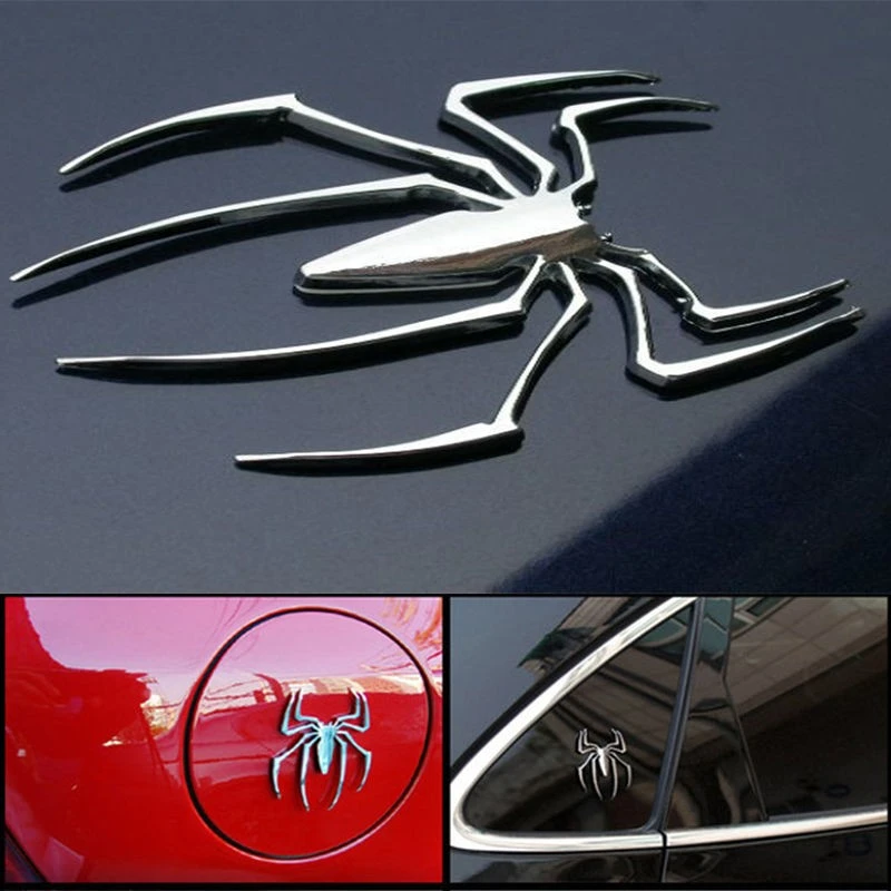 3D Car Stickers HOT Universal Metal Spider Shape Emblem Chrome 3D Car Truck Motor Decal Sticker