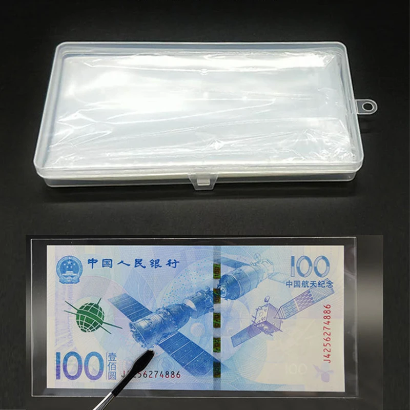 Banknotes Holder 100Pcs Coin Album Storage Bags Plastic Box 17.5*8.5cm PVC Page Paper Money Protective Bag Transparent Portable