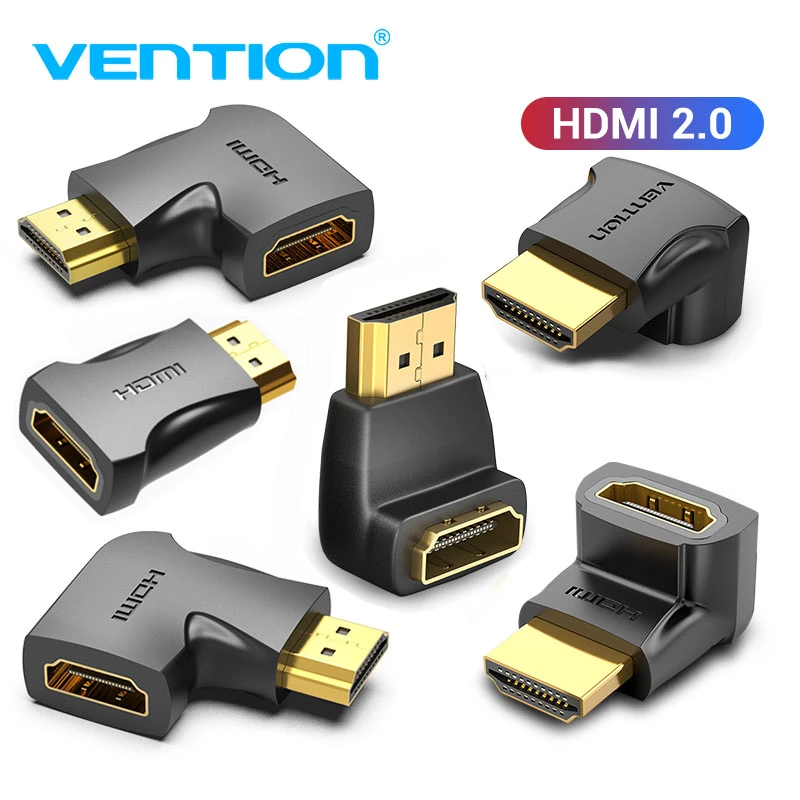 Vention HDMI Adapter 270 90 Degree Right Angle HDMI Male to HDMI Female Converter for PS4 HDTV HDMI Cable 4K HDMI 2.0 Extender