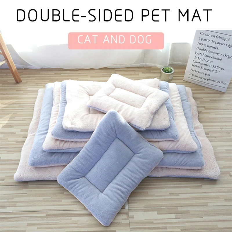 Pet Dog Bed Mat Flannel Pad Washable Cat Blanket Warm Pet Sleeping Mat Sofa Cushion For Small Medium Dogs Cat Pet Accessories