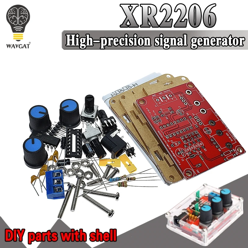 XR2206 Function Signal Generator DIY Kit Sine/Triangle/Square Output 1Hz-1MHz Signal Generator Adjustable Frequency Amplitude