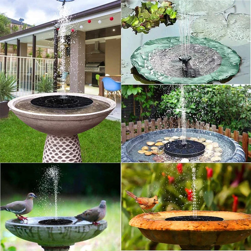 Water Floating Fountain Outdoor Bird Bath Solar Powered Fountain Floating Water Pump Garden Decoration Garden Water Fountain