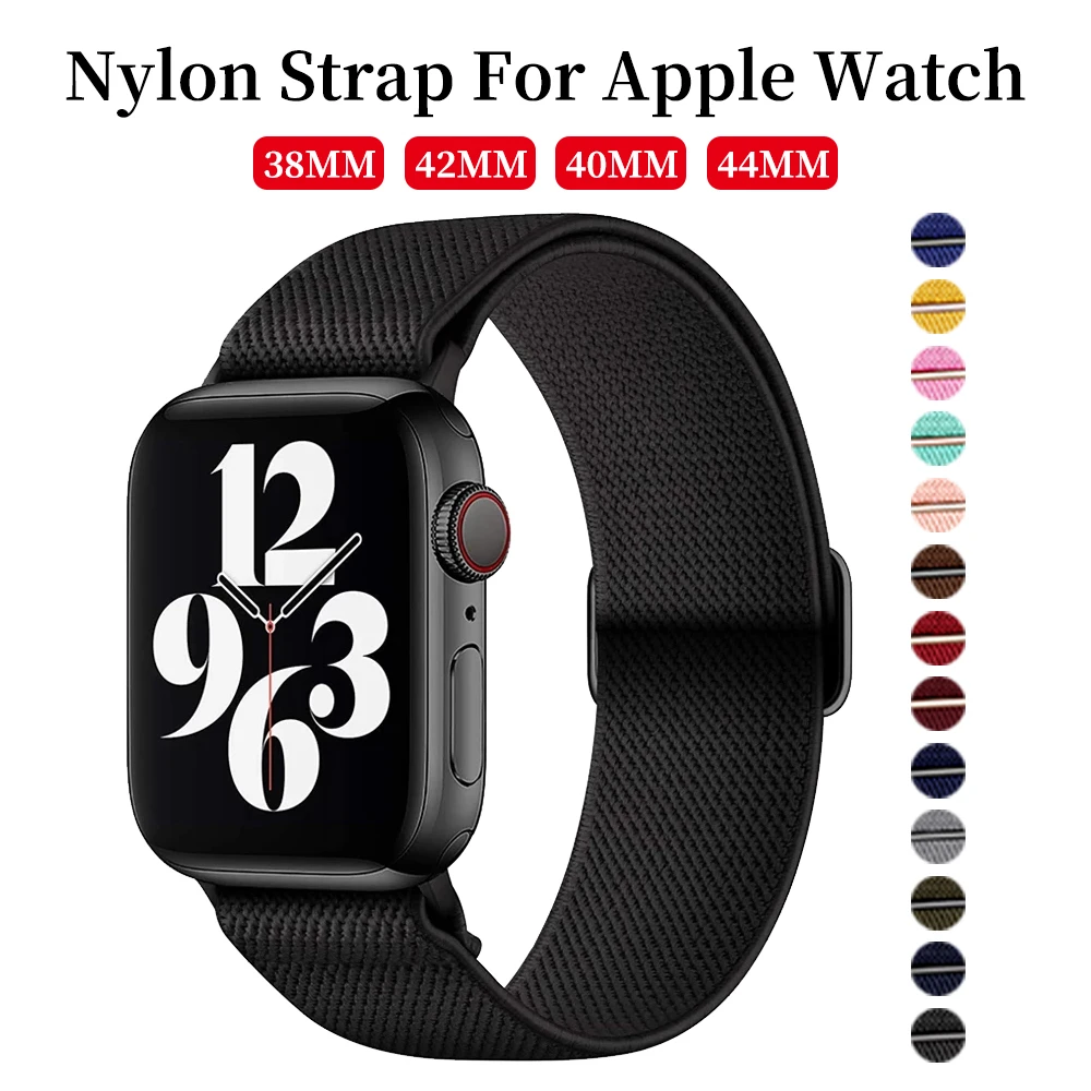 Solo Loop For Apple watch series 6 4 5 se 3 band Fabric Nylon Elastic belt bracelet iWatch 44mm 40mm 38mm 42mm strap