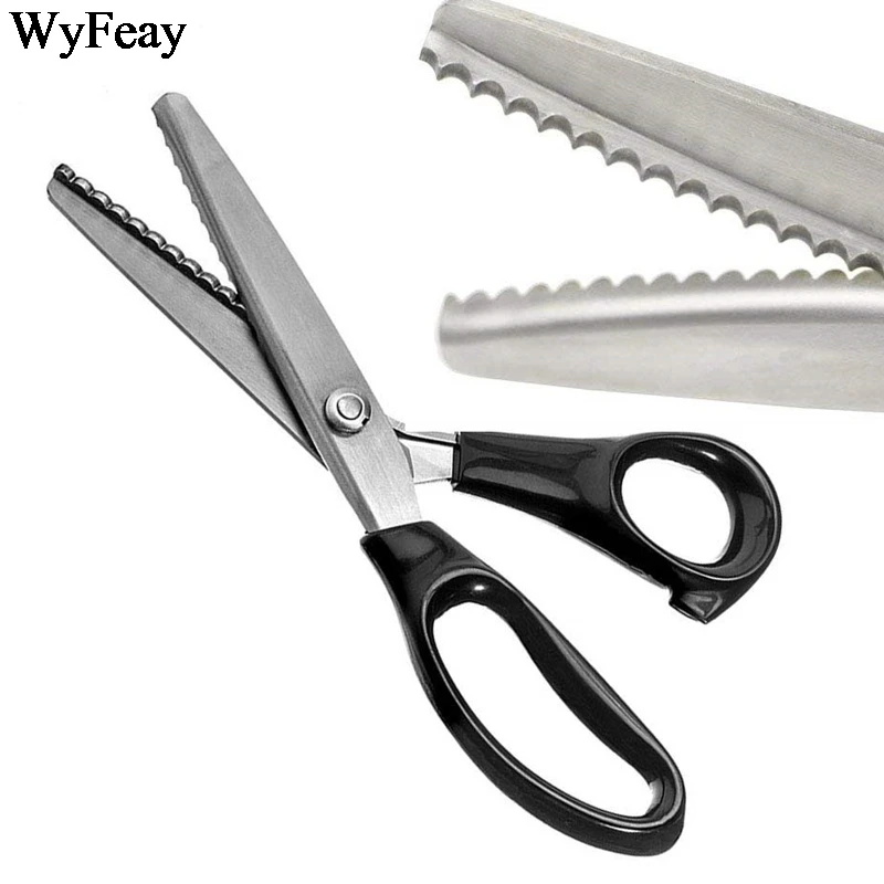 Stainless Steel Pinking Shears Comfort Grip Handled Professional Crafts Dressmaking Zig Zag Cut Scissors Sewing Scissors Fabric