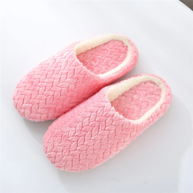 Warm Slippers Women Men Indoor Floor Flat Shoes Spring Autumn Winter Warm Home Cotton Plush Suede