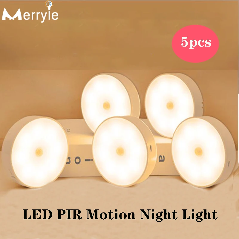700mah USB Recharge LED PIR Infrared Sensor Night Light 8 Light Bead Cabinet Closet Wall Lamp for Home Bedroom Corridor