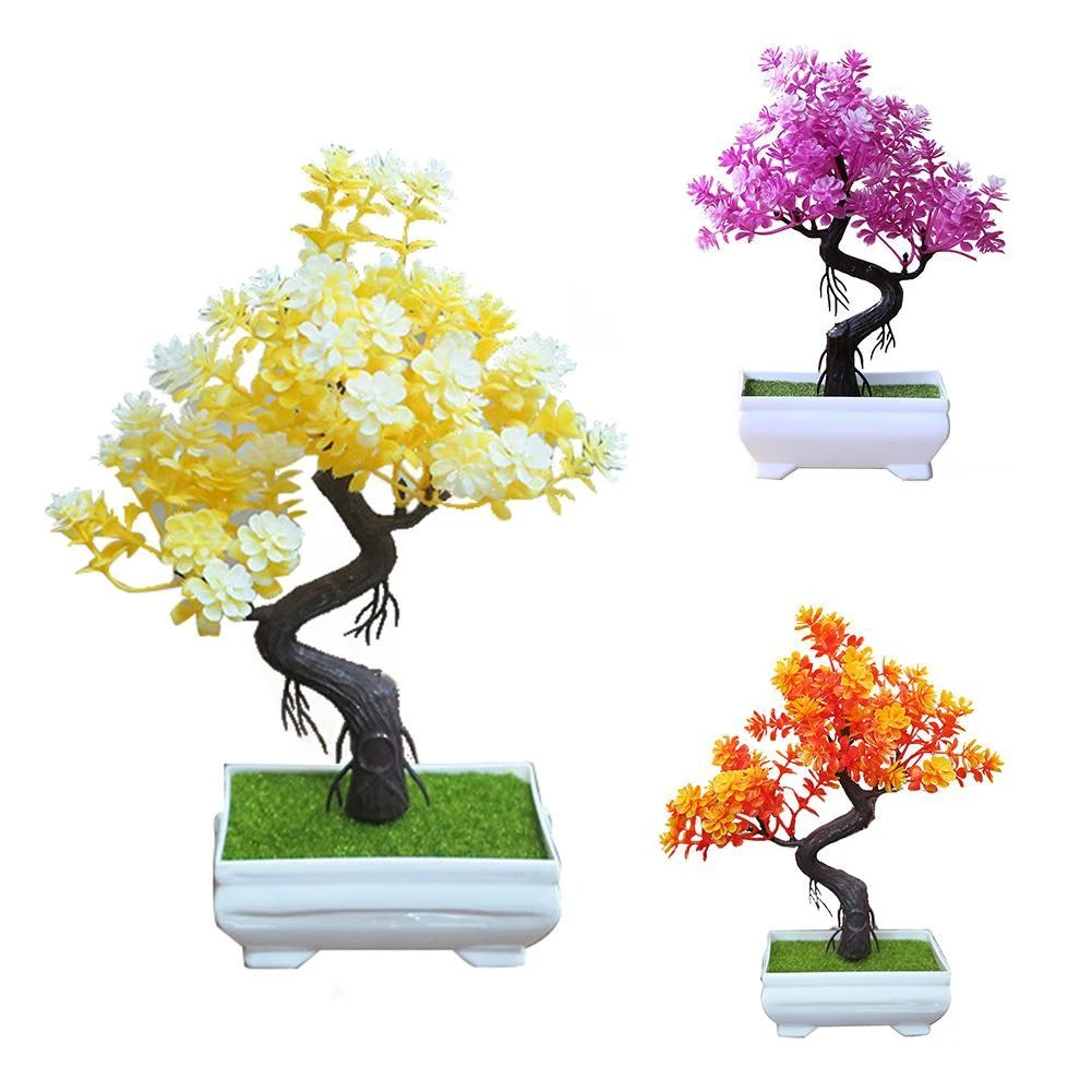 Simulation Plant Artificial Potted Tree Bonsai Decorative Fake Green Plants Ornaments Home Hotel Garden Decor Wedding Decoration