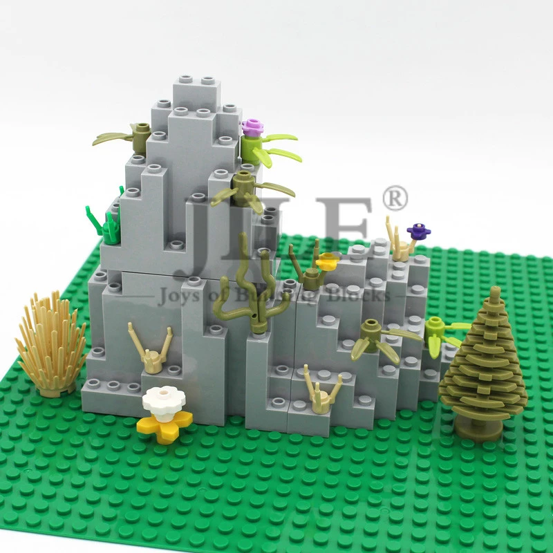 Moc Rock Panel Rockery Mountain DIY City Street View Bulk Building Blocks Bricks Set Compatible with Assembles Particles Toys