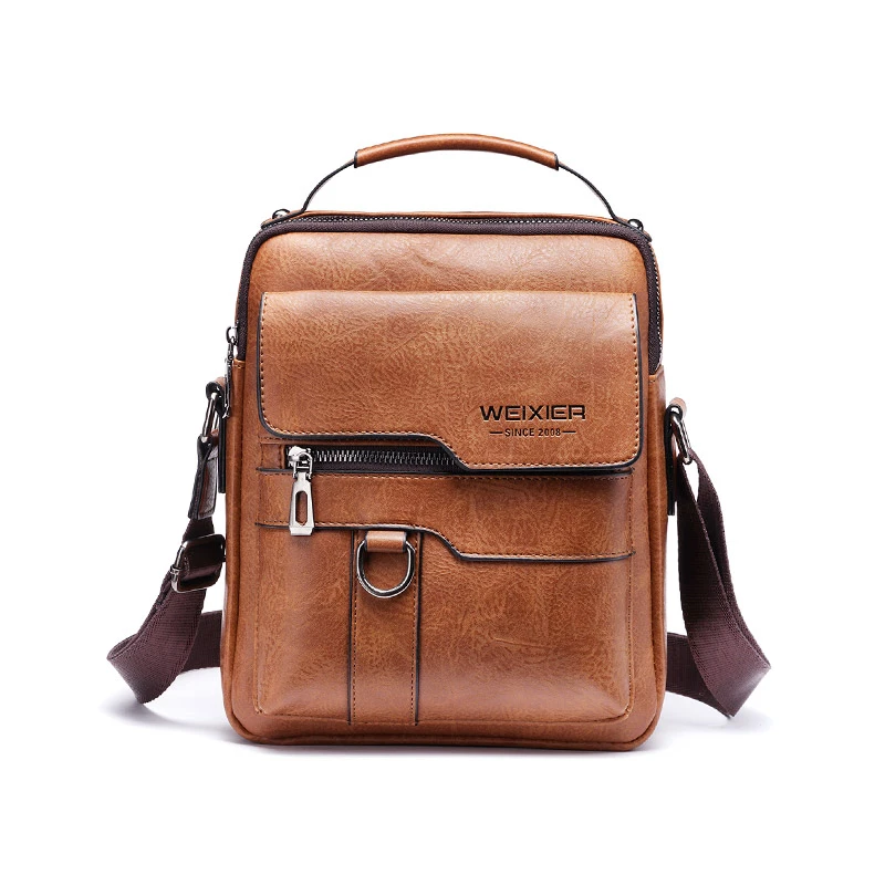 Casual Men Shoulder Bag Vintage Crossbody Bags High Quality Male Bag PU Leather Handbag Capacity Men Messenger Bags Tote Bag