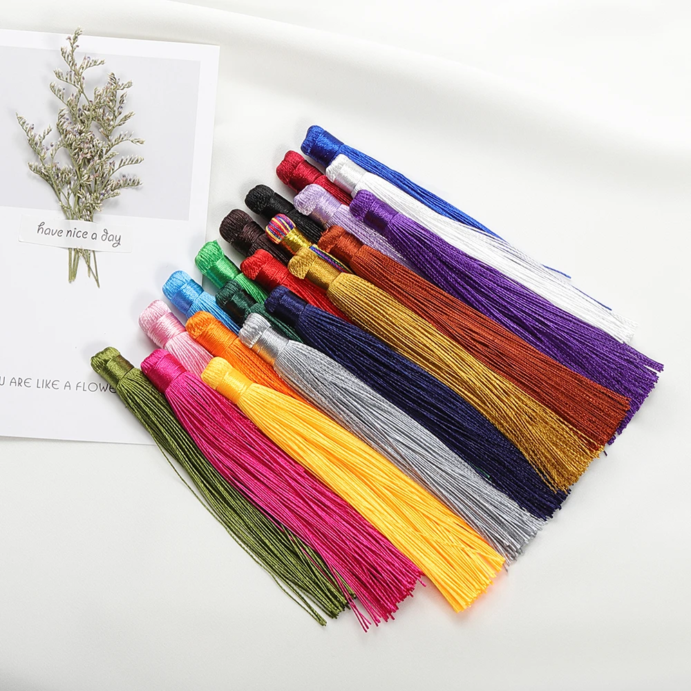 10pcs/lot 12cm Mixed Cotton Silk Tassels Earrings Charm Pendant Satin Tassels for DIY Jewelry Making Findings Materials