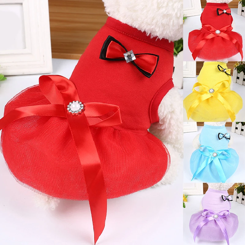 2020 New Pet Dog Clothes Dress Sweety Princess Dog Dress Teddy Puppy Wedding Dresses  For Small Medium Dogs Pet Accessories