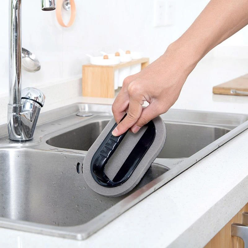 Strong Decontamination Emery Bath Brush Tiles Brush Bath Brush Rust Remove With Handle Kitchen Tools