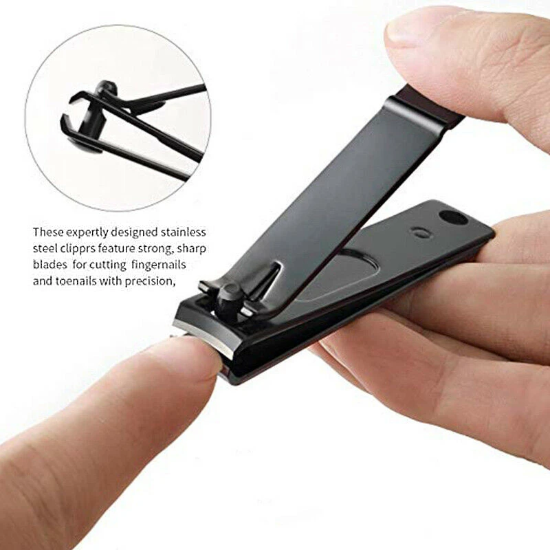 Elegant Touch Large Toe Nail Clippers Cutters Trimmer Nipper Finger Stainless Steel Toe Nail Clippers Black Nail Clippers