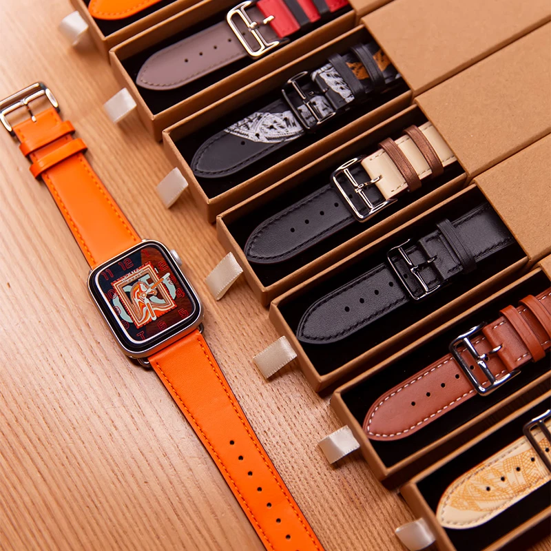 leather strap for Apple watch 6 band 44mm 40mm iWatch band 38mm 42mm Sport Silicone bracelet Apple watch 6 5 4 3 42 40 38 44 mm