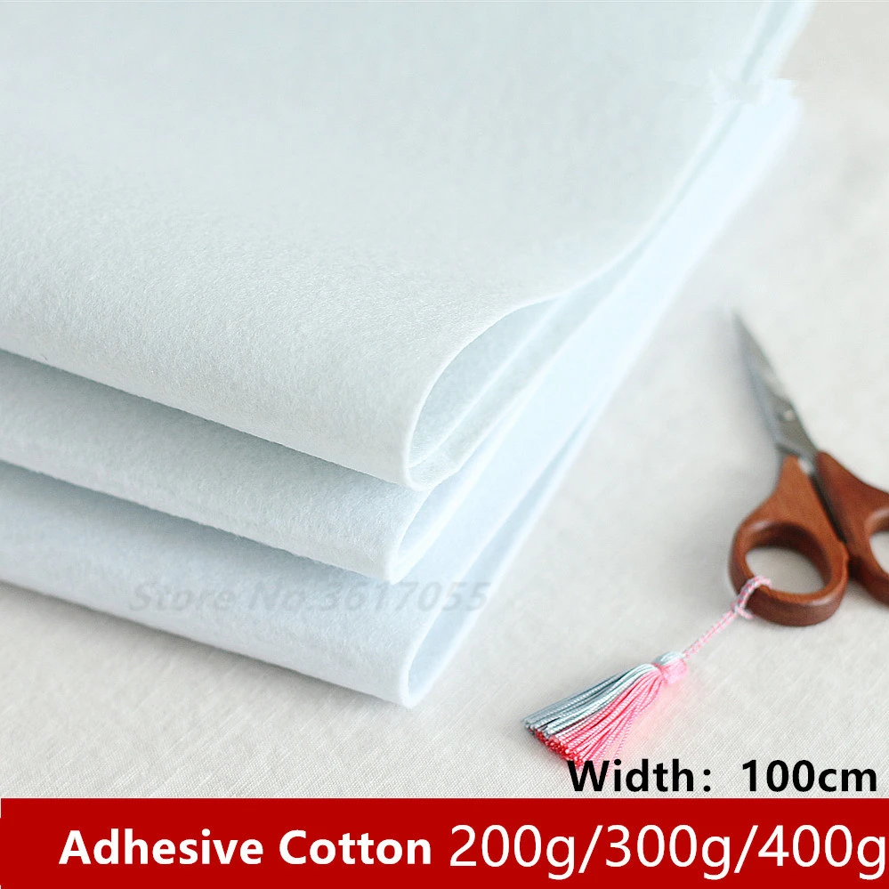 200/300/400g Single Side Adhesive Cotton Batting Cream Interlining Filler Perfect For Purse Patchwork Bags Craft DIY Projects