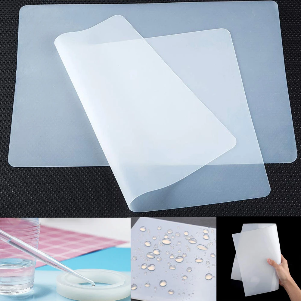 Transparent Silicone Pad Clear Mat Resin Pad for DIY UV Epoxy Craft Making Tool Non-slip Heat Resistant Reusable Sticky Plate