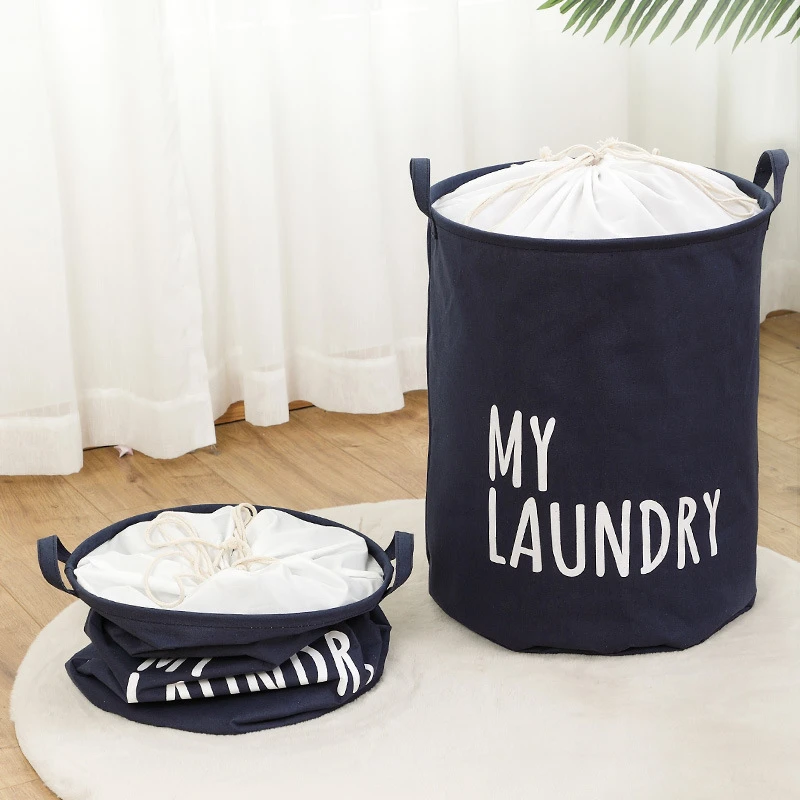 Foldable Laundry Basket Waterproof Picnic Storage Box Large Capacity Round Dirty Clothes Toy Comforter Storage Basket