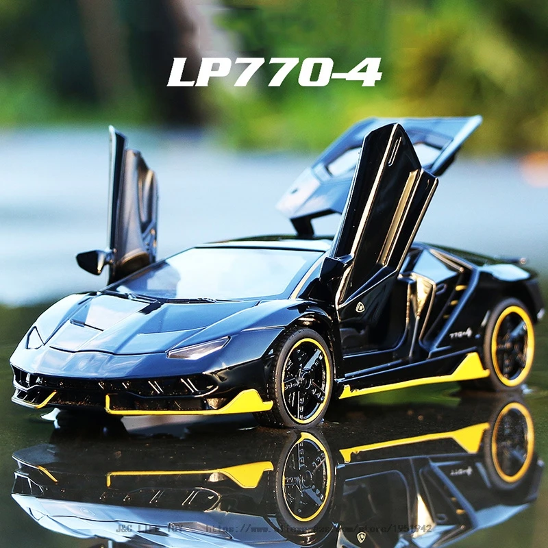 LP770 1:32 Car Alloy Sports Car Model Diecast Sound Light Super Racing Lifting Tail Car Wheels Toys For Children Christmas gift