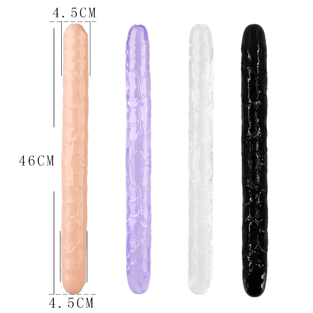 46cm Soft Jelly Dildo Double Long Realistic Dildos Cock Lesbian Vaginal Anal Plug Flexible Fake Penis For Women Dildos Sex Toys