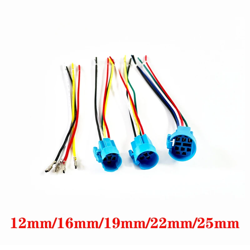 1PC 12mm 16mm 19mm 22mm 25mm 30mm cable socket for metal push button switch wiring 2-6 wires stable lamp light button Connector