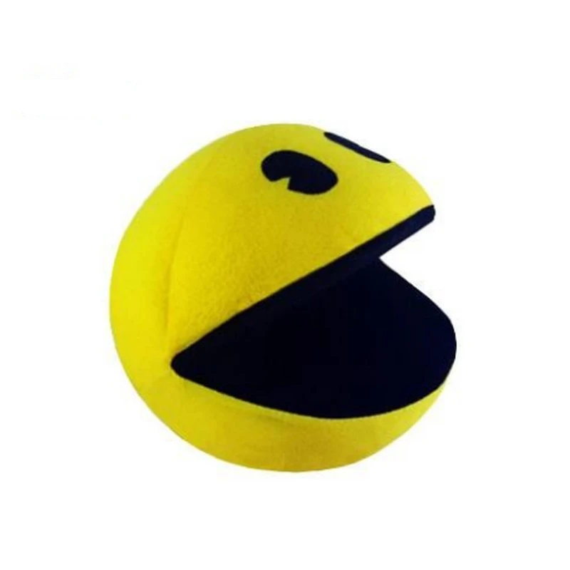 1pc 14cm Cute Plush Doll Yellow Smiling Face Expression Ball Pacman Stuffed Toy For Kids Baby Birthday Christmas Gift
