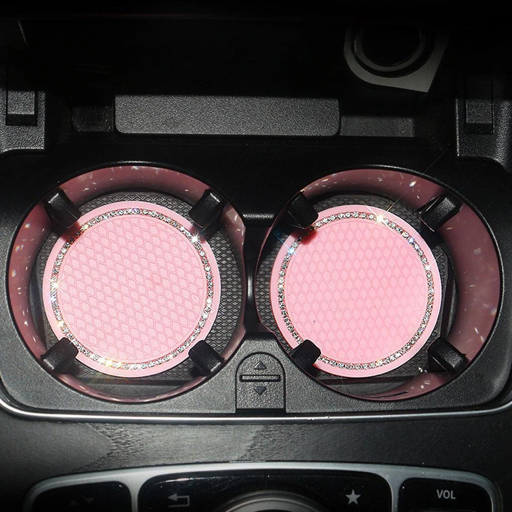 2pcs Car Coaster Water Cup Bottle Holder Anti-slip Pad Mat Silica Gel For Interior Decoration Car Styling Accessories